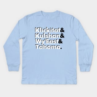 Cuatro Nativos del Pacífico Kids Long Sleeve T-Shirt